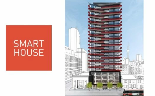 smart house condos rendering with logo